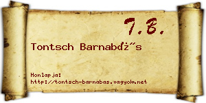 Tontsch Barnabás névjegykártya